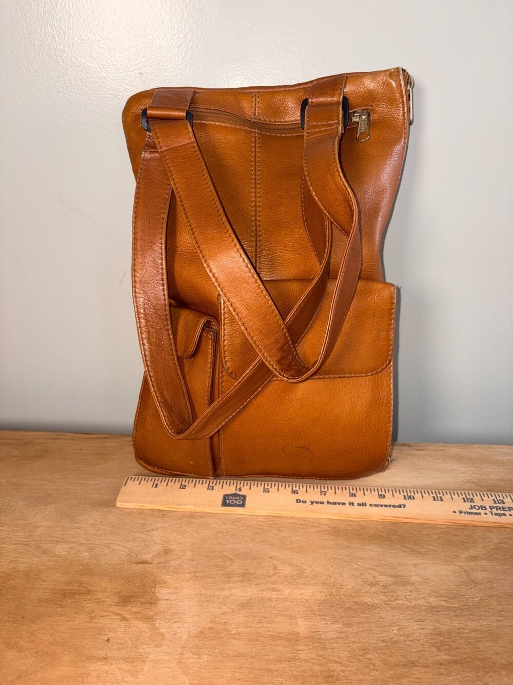 HOBO International Cognac Tan Leather Crossbody Shoulder Bag Made in Colombia
